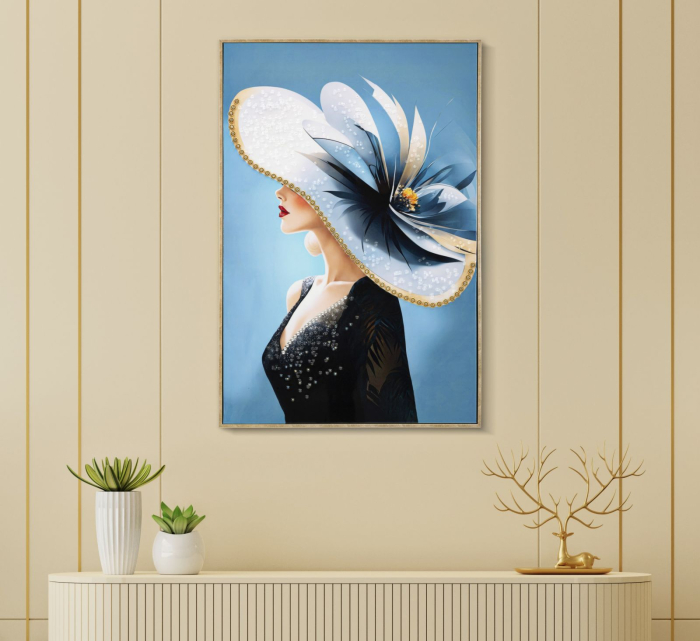 Pictura pe pânza lacuita auriu cu Rama, -b- cm 62x4x92 [6]