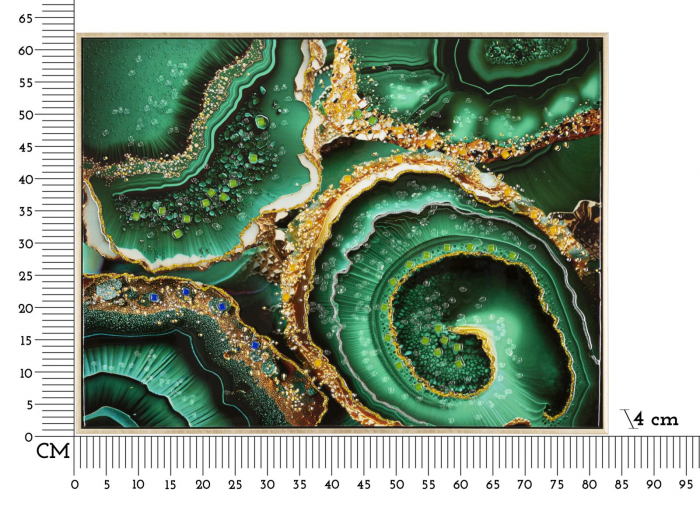 Pictură pe pânză lăcuită, SMERALDY -a- ramă inclusă 82x4x62 cm [7]