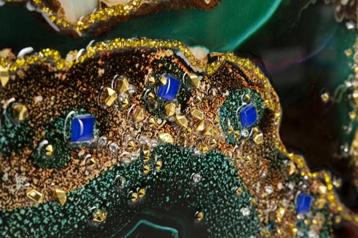 Pictură pe pânză lăcuită, SMERALDY -a- ramă inclusă 82x4x62 cm [3]