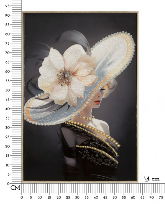 Pictură pe pânză lăcuită, WIEN hat -a- ramă inclusă 62x4x92 cm [7]