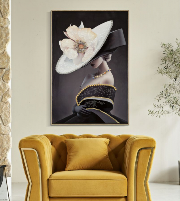 Pictură pe pânză lăcuită, WIEN hat -b- ramă inclusă 62x4x92 cm [6]