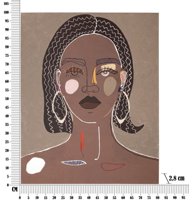 Tablou TRIBAL -B-, Maro, Lemn/Canvas, 100x80x2.8 cm [5]