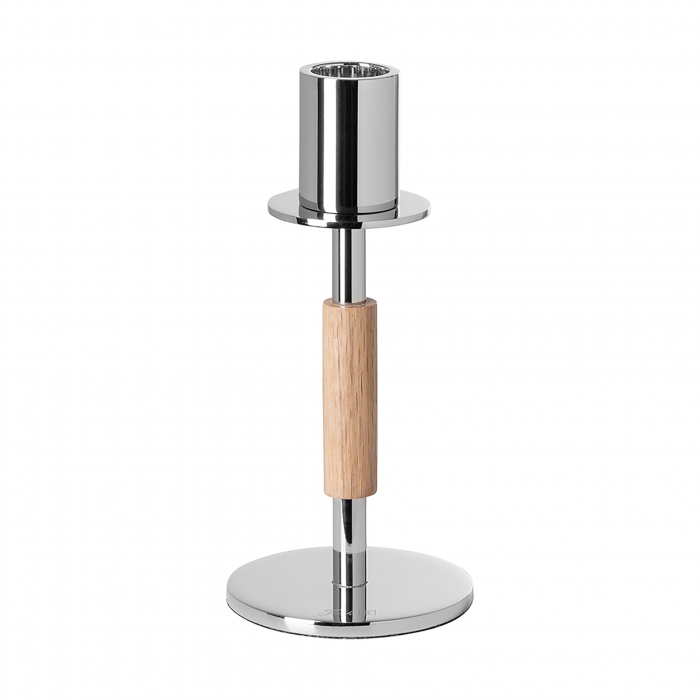 PORTERO, Candelabru, Stejar, lucios, maro, argintiu, H 20 cm, D 9 cm [6]