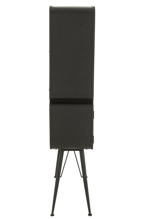 Raft din lemn de brad si metal, negru/bej deschis [4]