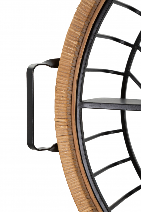 Raft pentru perete Cebu, Fier/Rattan, Multicolor, 65x72.5x18 cm [4]