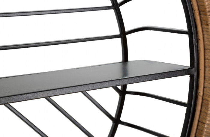 Raft pentru perete Cebu, Fier/Rattan, Multicolor, 65x72.5x18 cm [5]