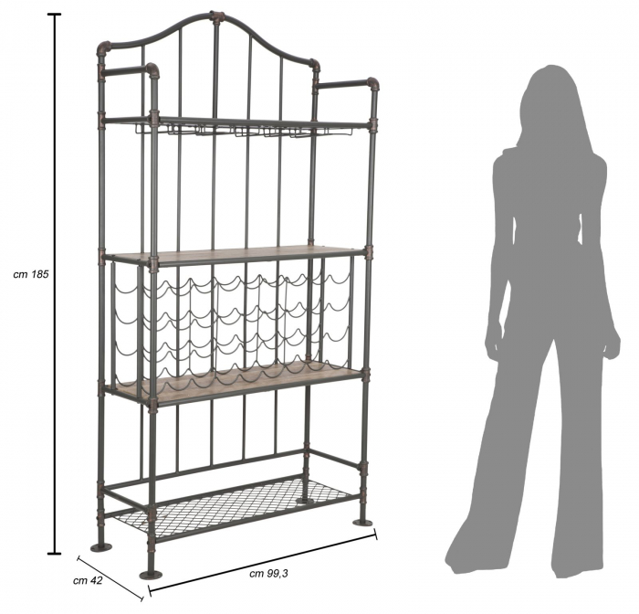 Raft pentru sticle de vin MANHATTAN, 99.3X42X185 cm, Mauro Ferretti [10]