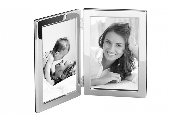 Rama foto dubla CLASSIC, placata cu argint, 17.5x25 cm [2]