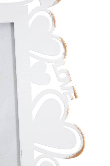 Rama foto, Fier/Sticla, Alb/Auriu, 27,7x25x14,5 cm [3]