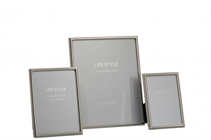Rama foto L (20x25 cm), Metal, Argintiu, 26x20x1 cm [2]