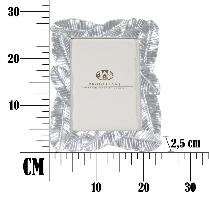 Rama foto Lefy, rasina/sticla, argintiu, 23X2.5X27.5 cm [3]
