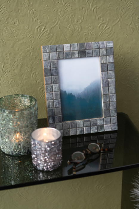 Rama foto Pattern Square, Lemn, Gri, 10.5x16x21 cm [3]