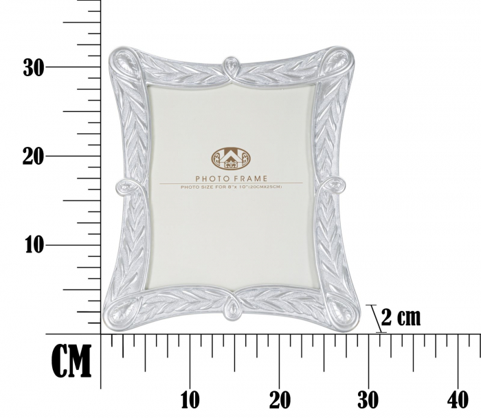 Rama foto, rasina/sticla, argintiu, 28.2X2X33 cm [4]