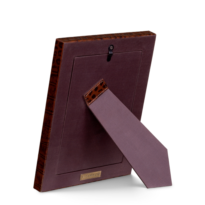 Rama foto Scaleo croco gofrata piele maro antica set de 2 [4]