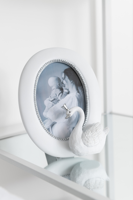 Rama foto Swan, Rasina, Alb, 12x15x20 cm [3]