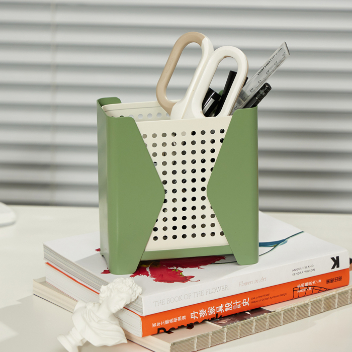 Recipient diverse POKA, metal, verde-alb [2]