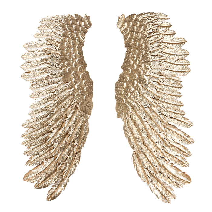 Relief de perete, Aripi, „Aripi”, Metal, auriu, PU 2, 2 asortate, L. 5 cm, L. 44 cm, H 115,5 cm [4]