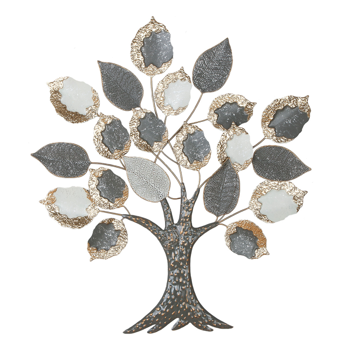 Relief de perete, Copac, "Copac mare", Metal, gri, PU 1, L. 5 cm, L. 93 cm, H 104 cm [2]
