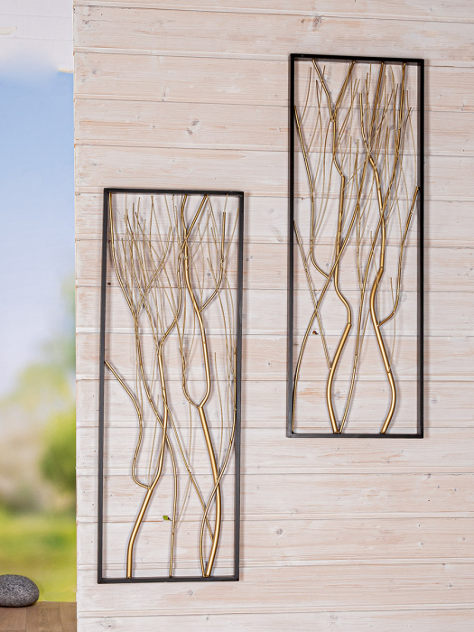 Relief de perete, Crangi, Metal, auriu, PU 2, 2 buc. asortate, L. 3 cm, L. 33 cm, H. 91,5 cm [8]