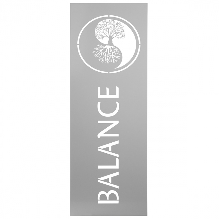 Relief de perete, dreptunghiular, motiv Yin & Yang, Metal, gri, gri deschis, PU 2, L. 3 cm, l. 30 cm, H 90 cm [2]