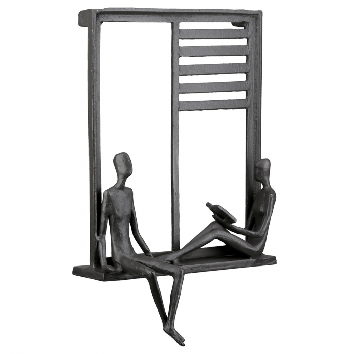 Relief de perete, dreptunghiular, Time out, Fier, maro închis, PU 2, L. 9 cm, L. 17 cm, H. 25 cm [2]