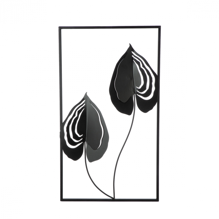 Relief de perete, Dubia, Motiv frunze, Metal, negru, PU 2, L. 1,5 cm, L. 55 cm, H. 55 cm [4]
