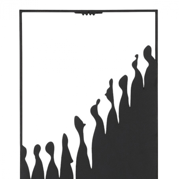 Relief de perete, Oameni, Metal, negru, PU 2, L. 2 cm, L. 25,5 cm, H. 70 cm [2]