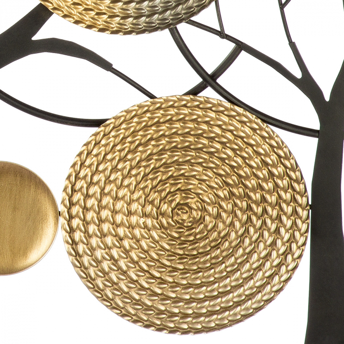 Relief mural, motiv pădure, metal, antracit, auriu, PU 2, L. 4 cm, l. 88 cm, H 48 cm [2]