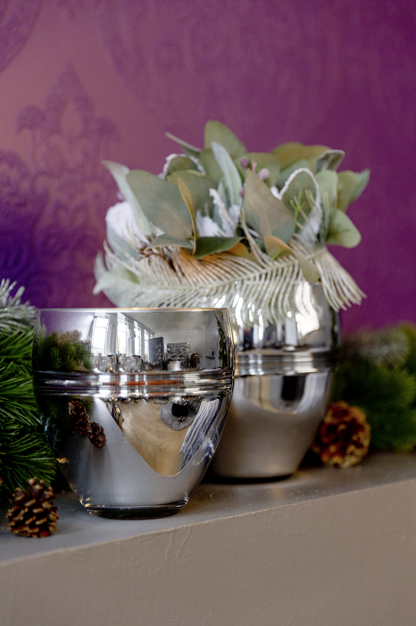 RILA, Suport de tea lights, Vază, Sticlă, argintiu, H.18cm,D.19cm [3]