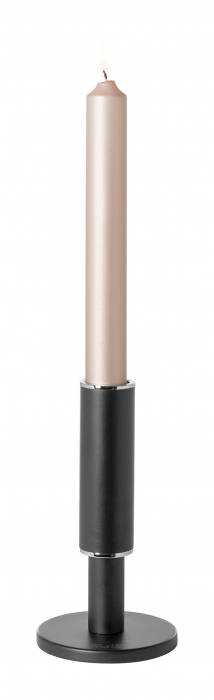 RITMO, Suport lumânare, vopsit cu pulbere neagră, nichel, h. 17,7 cm [2]