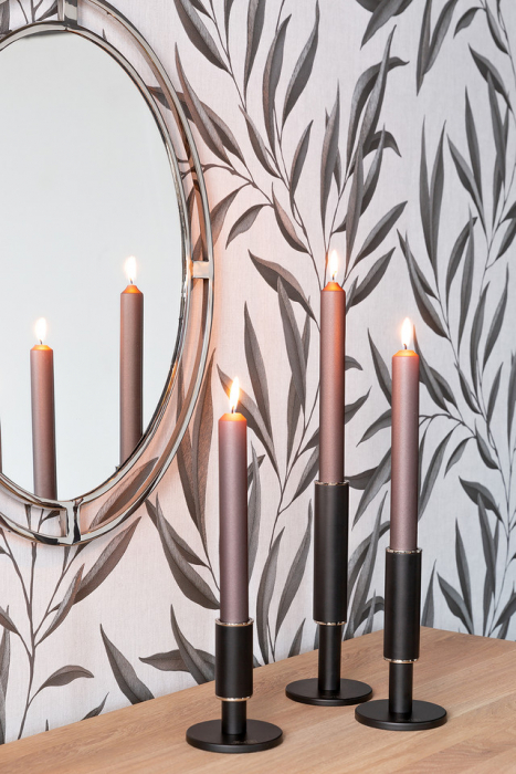 RITMO, Suport lumânare, vopsit cu pulbere neagră, nichel, h. 23,7 cm [8]