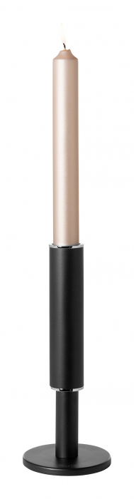 RITMO, Suport lumânare, vopsit cu pulbere neagră, nichel, h. 23,7 cm [2]