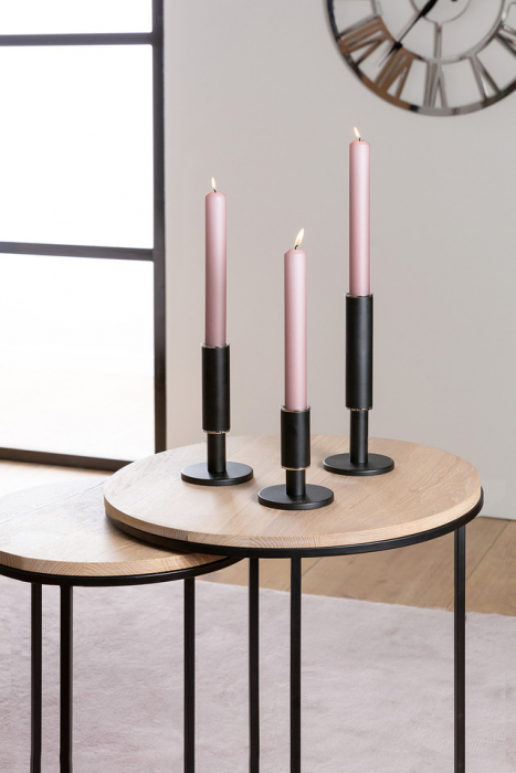 RITMO, Suport lumânare, vopsit cu pulbere neagră, nichel, h. 23,7 cm [7]