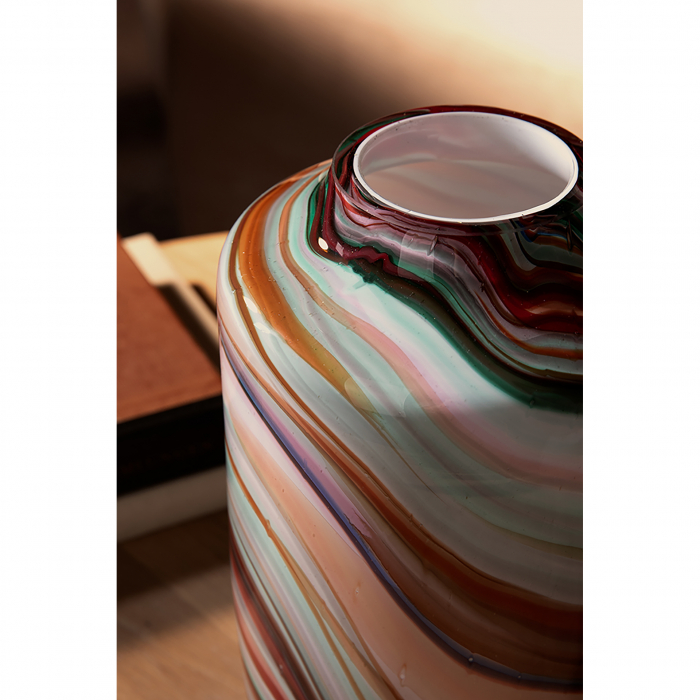 SANCHO, Vază, Sticlă opal, netedă, multicoloră, L. 18,5 cm, L. 18,5 cm, H 27 cm, D 18,5 cm [6]