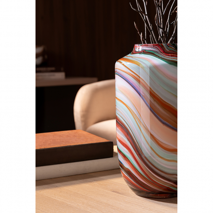 SANCHO, Vază, Sticlă opal, netedă, multicoloră, L. 18,5 cm, L. 18,5 cm, H 27 cm, D 18,5 cm [7]