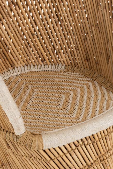 Scaun Bamboo, Rattan/Bambus, Natural, 87x82x151 cm [6]