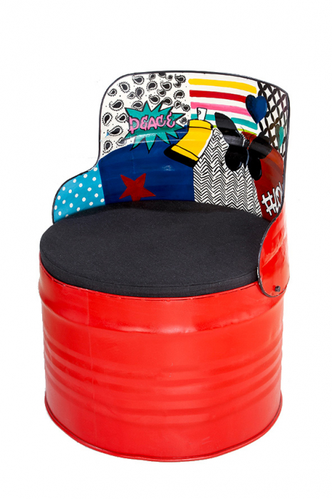 Scaun Barrel, Metal, Multicolor, 60x72x60 cm [6]