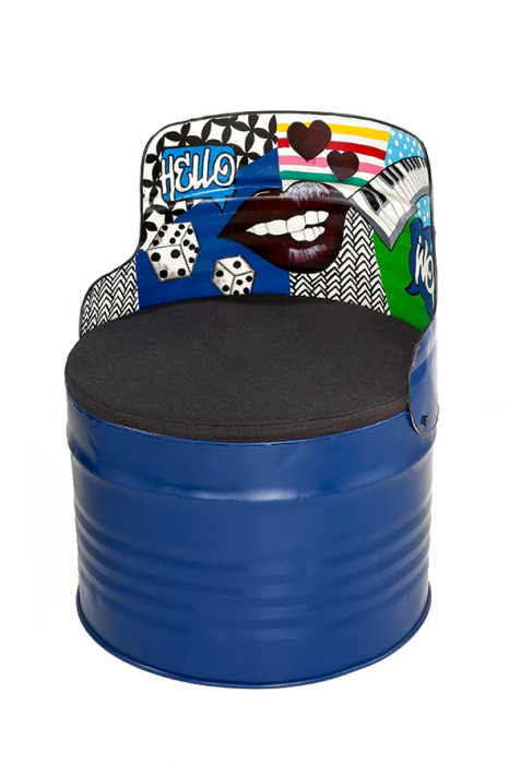 Scaun Barrel, Metal, Multicolor, 60x72x60 cm [6]
