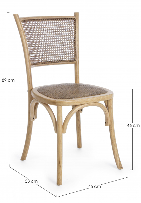 Scaun Carrel, Lemn/Ratan, Maro, 45x53x89 cm [7]