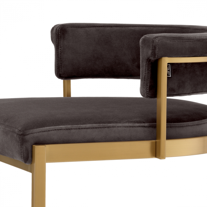 Scaun counter, Dante perie alama gri savona catifea [4]