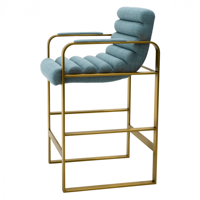 Scaun counter, Olsen albastru, Dims: W. 53.5 | D. 57 | H. 96.5 | SD. 41 | SH. 67 | AH. 81.5 (CM) [4]