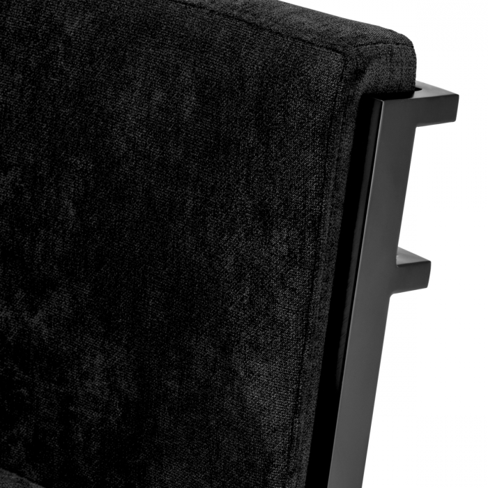 Scaun counter, Scott catifea neagră, finisaj bronz [6]