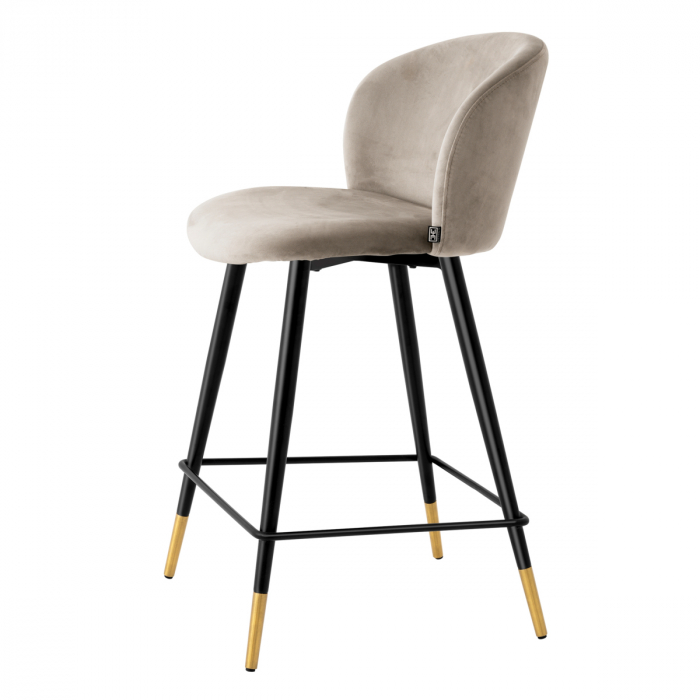 Scaun counter, Volante roche bej catifea [4]