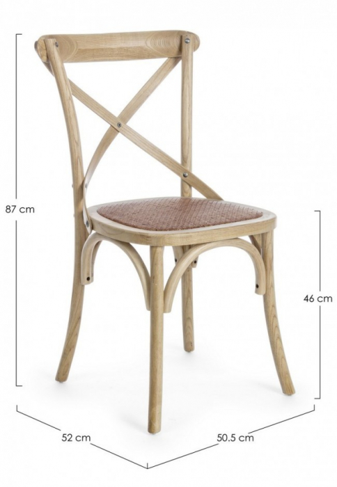Scaun Cross, Lemn, Bej, 50.5x52x87 [2]