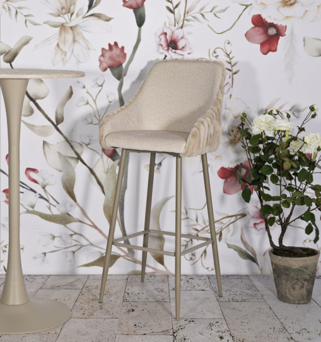 Scaun de bar Alaska -a- crem set de 2 buc. cm 52x46x111 (inaltime sezut 78 cm) [9]