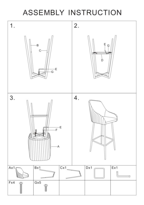 Scaun de bar Alaska -a- verde, set de 2, 52x46x111 cm (inaltime sezut 78 cm) [11]