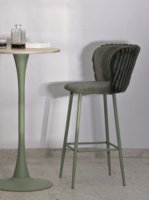 Scaun de bar Alaska -b- verde set de 2 buc 55x58x106 cm (inaltime sezut 77 cm) [9]