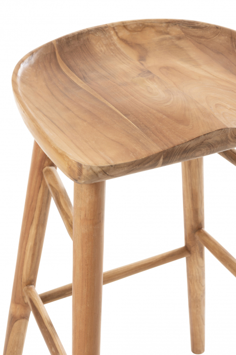 Scaun de bar Ana Teak, Lemn, Maro, 39.5x41.5x75.5 cm [7]