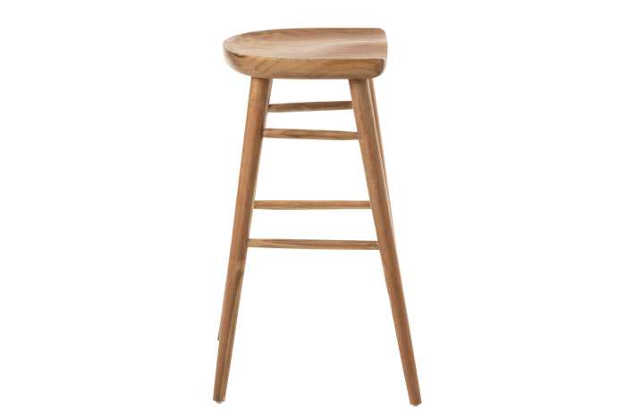Scaun de bar Ana Teak, Lemn, Maro, 39.5x41.5x75.5 cm [4]