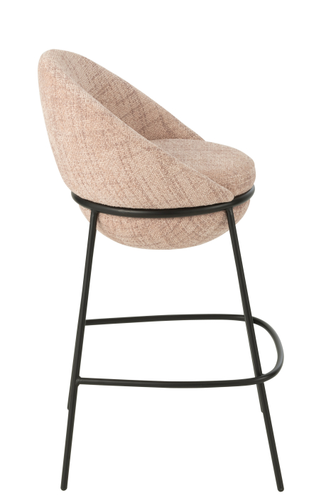 Scaun de bar din metal, roz deschis/negru [3]